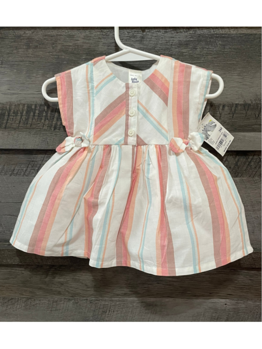 Baby B'gosh Striped Dress NWT Size 3M Pastel Boho Sun Dress With Bloomers